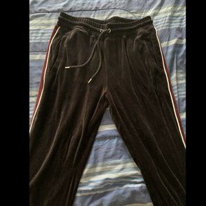 Forever 21 men's black suede joggers size Large